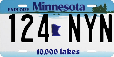 MN license plate 124NYN