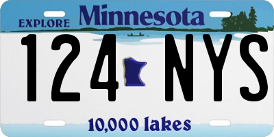 MN license plate 124NYS