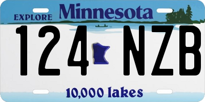 MN license plate 124NZB