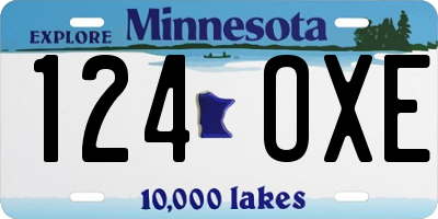 MN license plate 124OXE