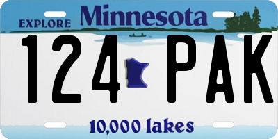 MN license plate 124PAK