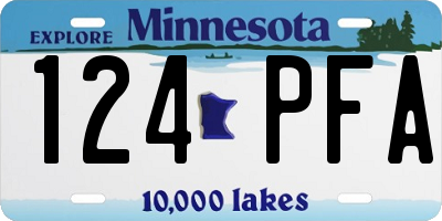 MN license plate 124PFA