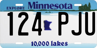MN license plate 124PJU