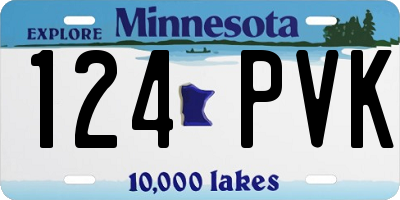 MN license plate 124PVK