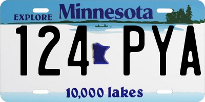 MN license plate 124PYA
