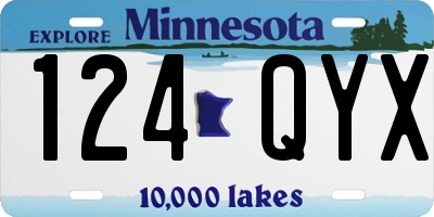 MN license plate 124QYX
