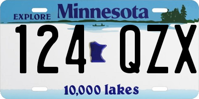 MN license plate 124QZX