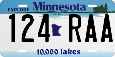MN license plate 124RAA