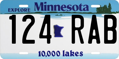 MN license plate 124RAB