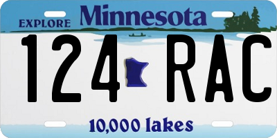 MN license plate 124RAC