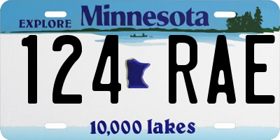 MN license plate 124RAE