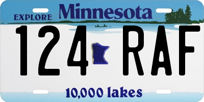 MN license plate 124RAF