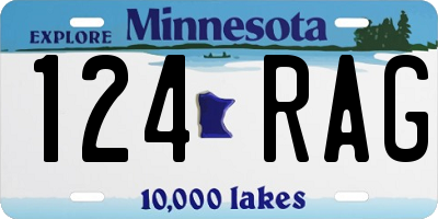 MN license plate 124RAG