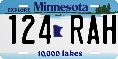 MN license plate 124RAH