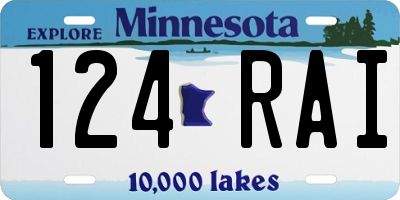 MN license plate 124RAI