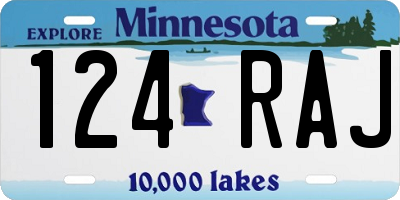 MN license plate 124RAJ