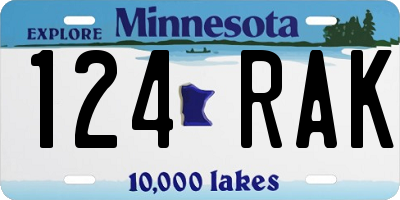 MN license plate 124RAK