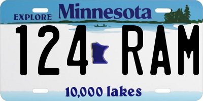 MN license plate 124RAM