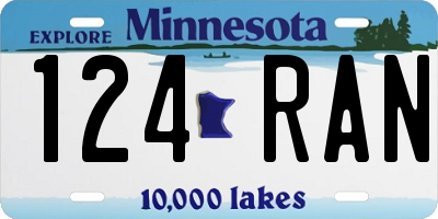 MN license plate 124RAN