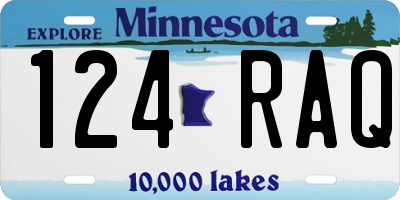 MN license plate 124RAQ