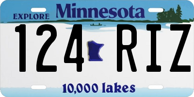 MN license plate 124RIZ