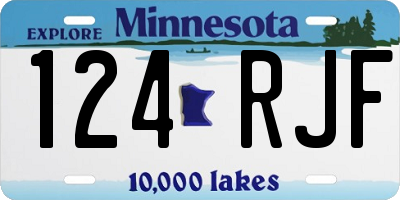 MN license plate 124RJF