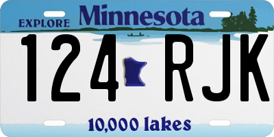 MN license plate 124RJK