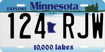 MN license plate 124RJW