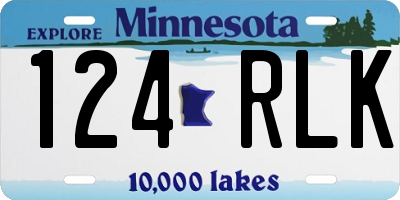 MN license plate 124RLK