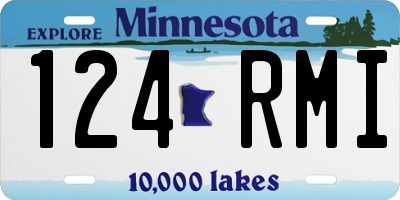 MN license plate 124RMI