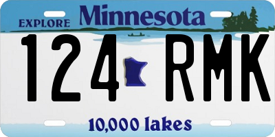 MN license plate 124RMK