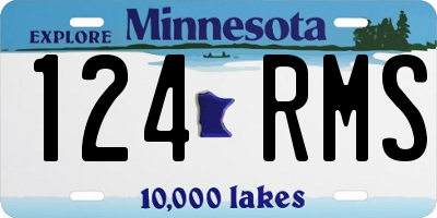 MN license plate 124RMS