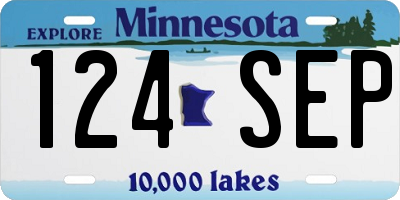 MN license plate 124SEP