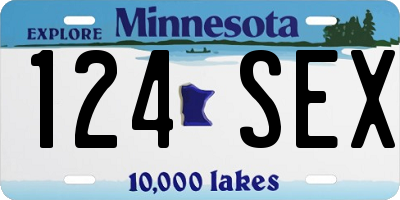 MN license plate 124SEX
