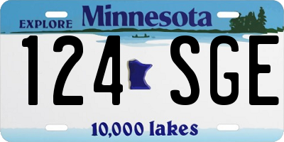 MN license plate 124SGE