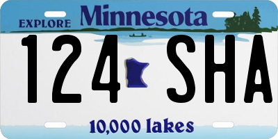 MN license plate 124SHA