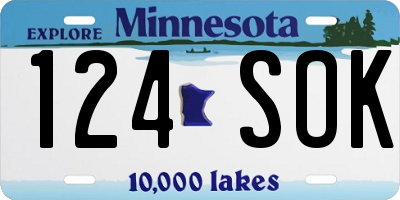 MN license plate 124SOK