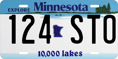 MN license plate 124STO