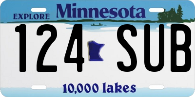 MN license plate 124SUB