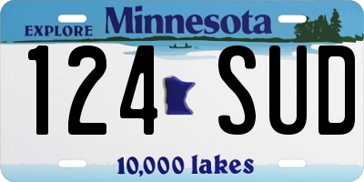 MN license plate 124SUD