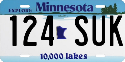 MN license plate 124SUK