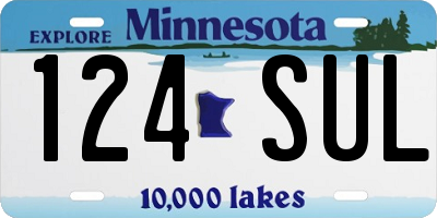 MN license plate 124SUL