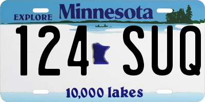 MN license plate 124SUQ