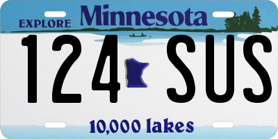 MN license plate 124SUS