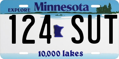 MN license plate 124SUT