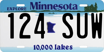 MN license plate 124SUW