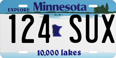 MN license plate 124SUX