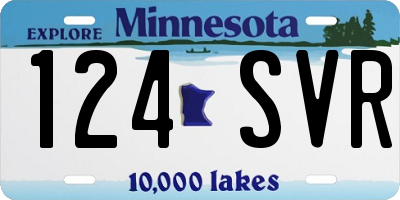 MN license plate 124SVR