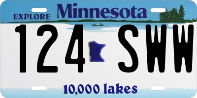 MN license plate 124SWW