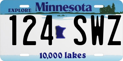 MN license plate 124SWZ